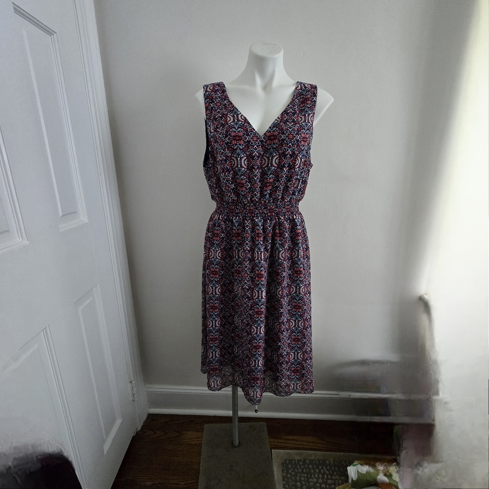 INC International Concepts Multicolor Patterned Midi Dress